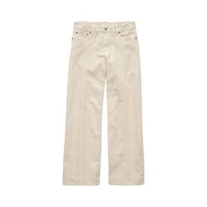 AE Dreamy Drape Stretch Low-Rise Baggy Wide-Leg Pant - Ivory- short